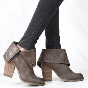 NEW Sbicca Vintage Snap Side Western Bootie Taupe SZ 7.5